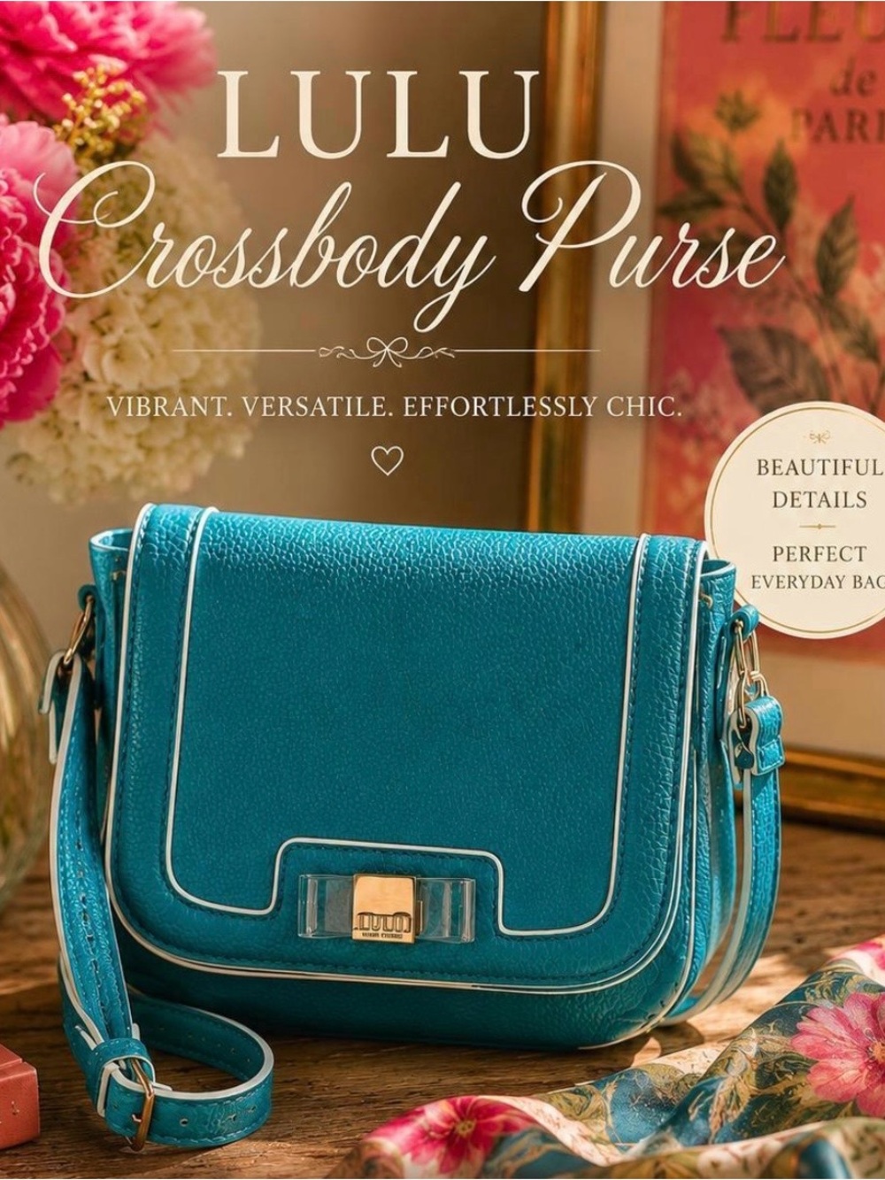 Lululemon Athletica Teal Crossbody Bag with Silver - Tone Accent